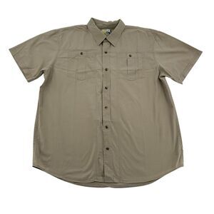 Magellan‎ Outdoors Adventure Gear Meg Shield Ripstop Tan Button Down Men Sz 2XL